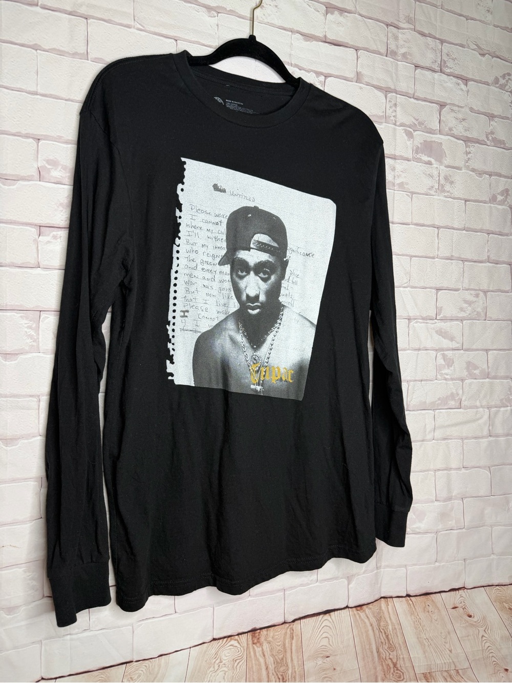 Cross Colours Tupac Shakur Black Long Sleeve Graphic T-Shirt Men’s S/M